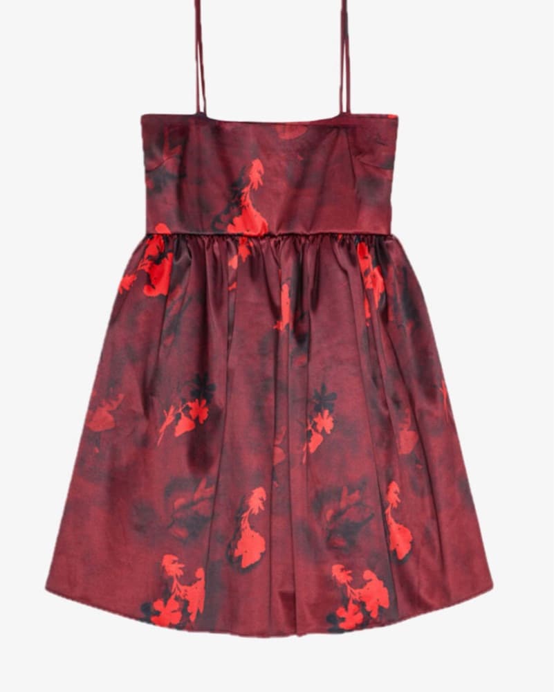 Floral Satin Mini Dress - Image 1