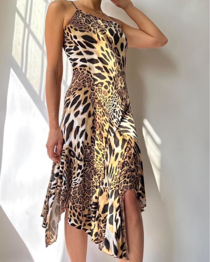 Vintage Leopard Print Dress - Image 4