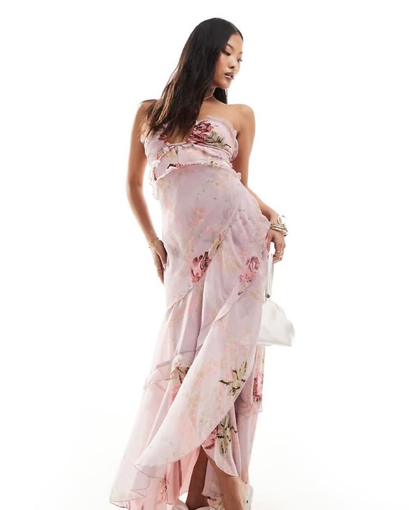 ASOS Floral Halter Neck Dress - Image 4