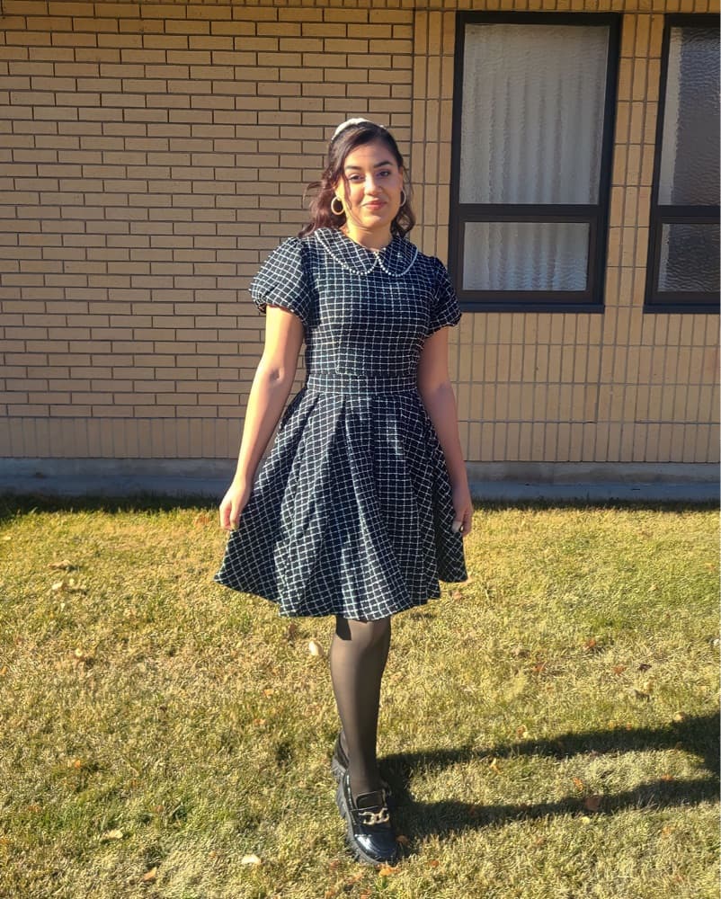 Black Plaid Dress - Image 3