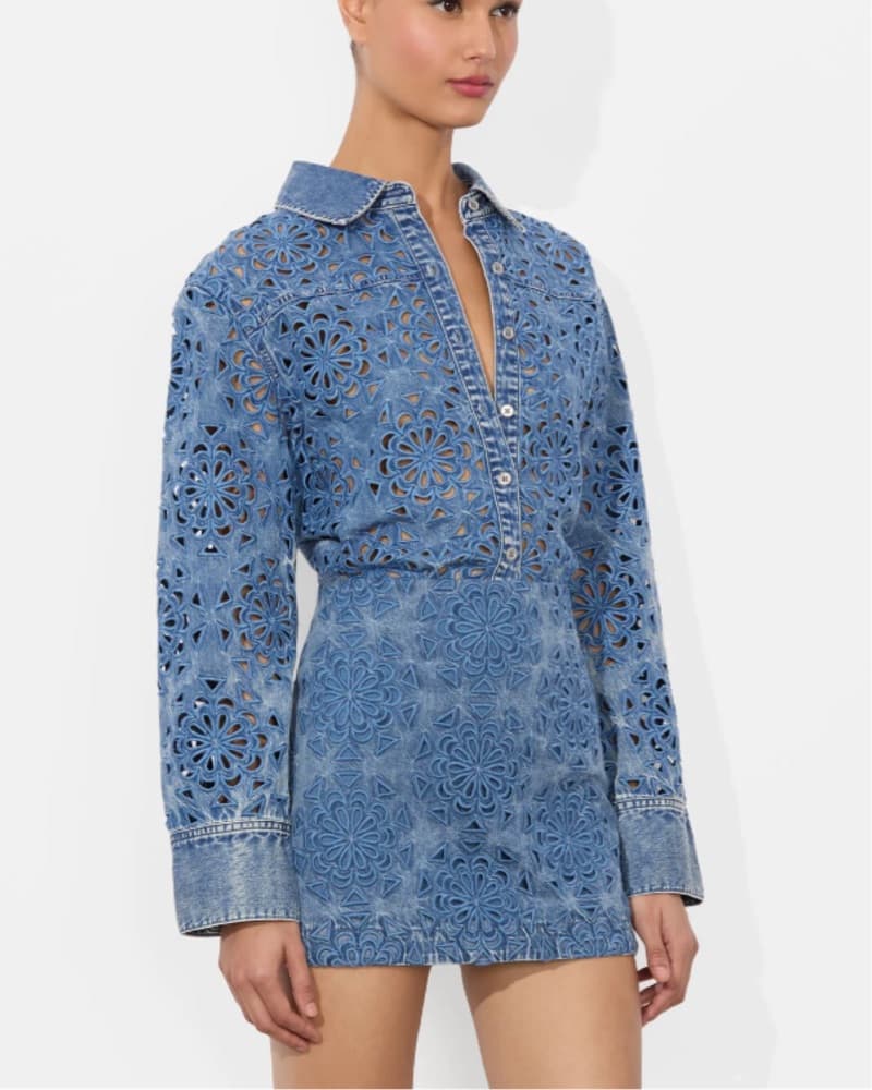 Alice And olivia mini Rubi Denim Skirt - Image 2