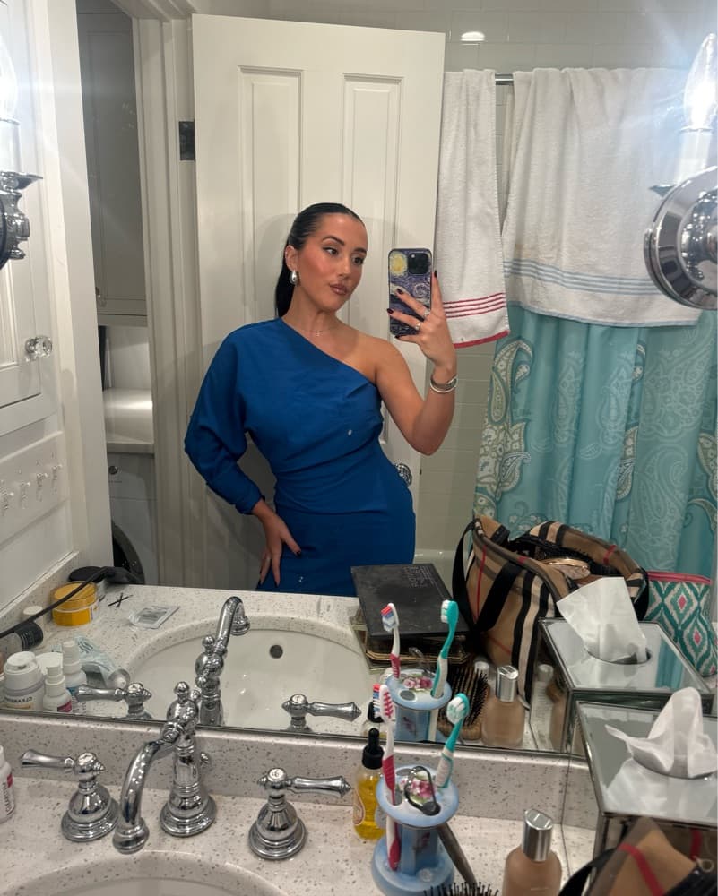 Royal Blue One Shoulder Gown - Image 3