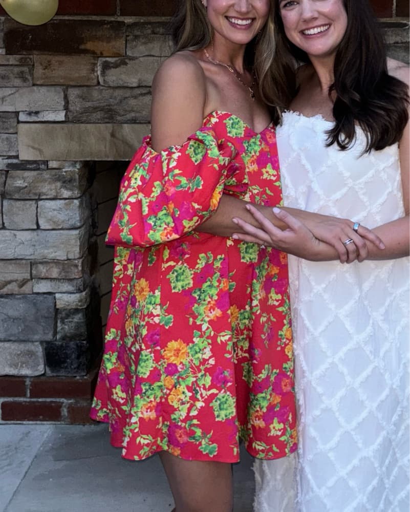 Vibrant Floral Off-the-Shoulder Dress - Image 4