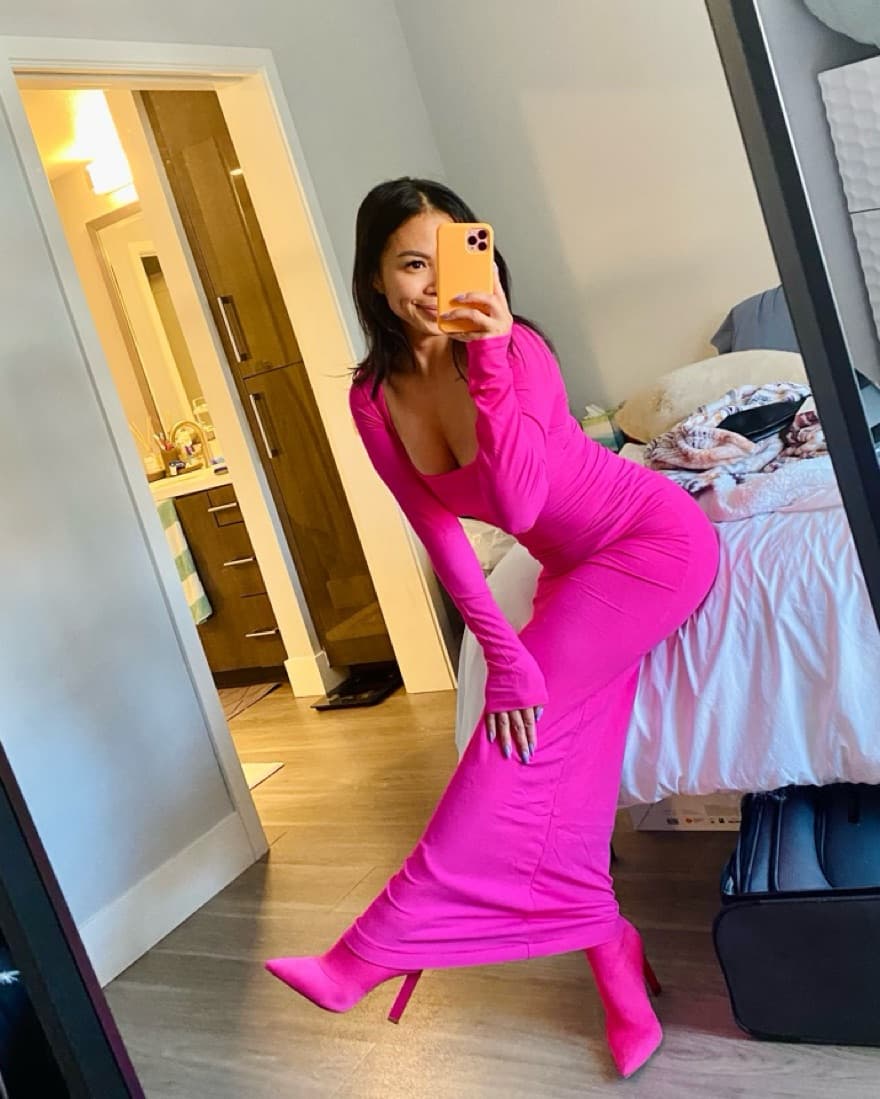 Skims Pink Long Sleeve Maxi Dress - Image 2