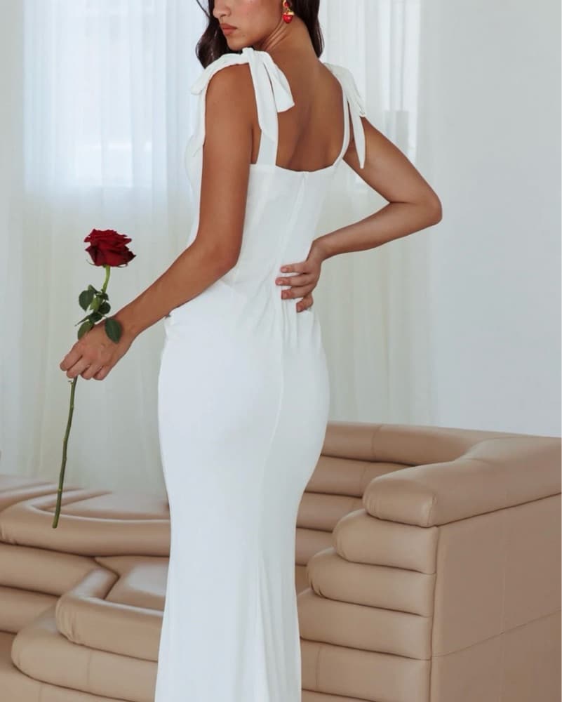 Rose Garden Tied Shoulder Maxi Dress - Image 2