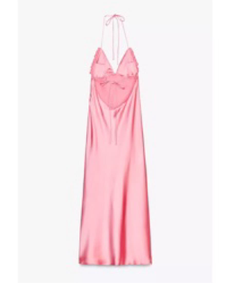 Soft Pink Satin Dress - Image 4