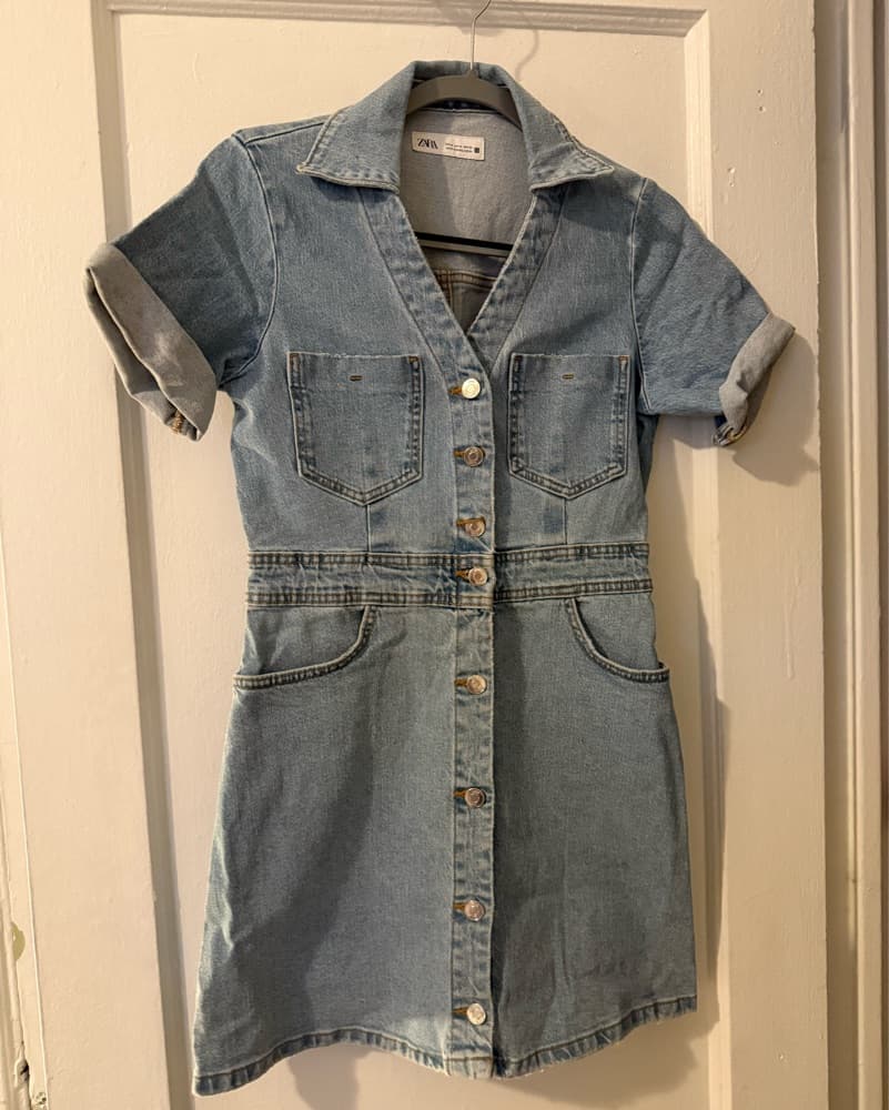 Zara Mini Denim Dress  - Image 2