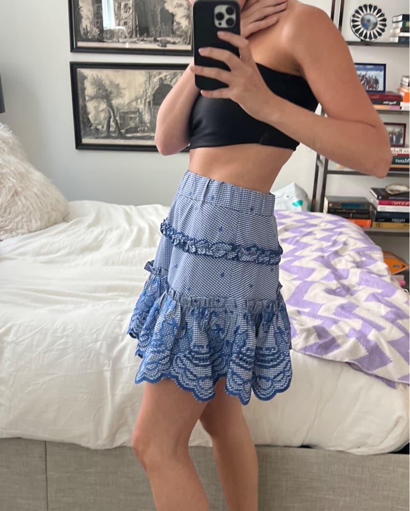 Alexis Gingham Ruffle Mini Skirt - Image 2