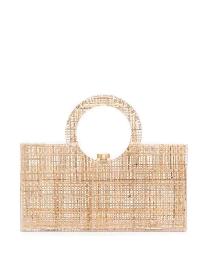Elegant Rattan Structured Handbag - Image 2