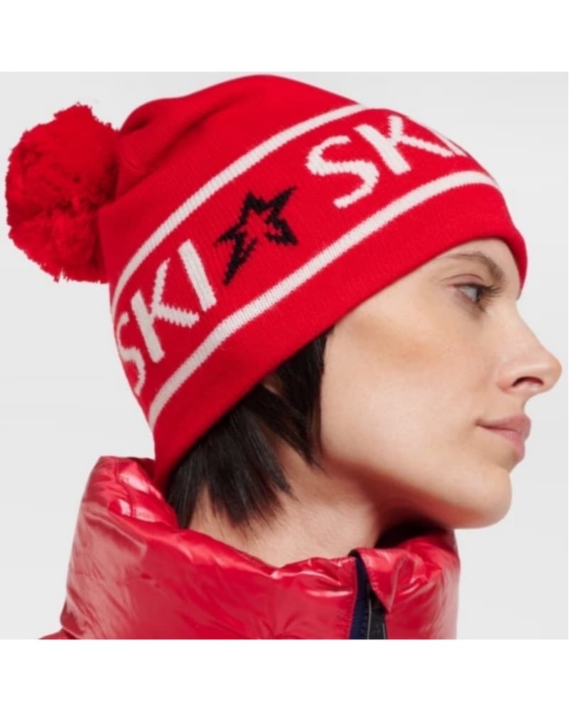 Perfect Moment Ski Knitted Beanie Red - Image 1