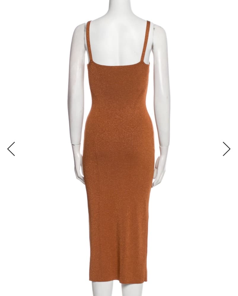Staud Orange Metallic Quartz Dress - Image 2