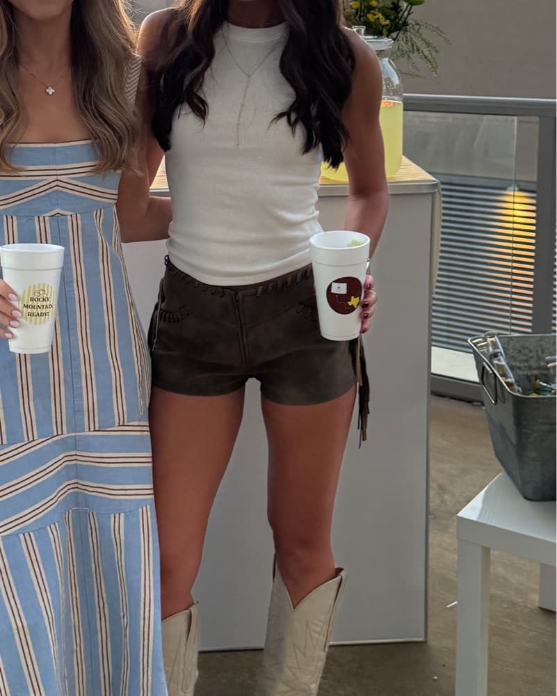 Free People Fringe Suede Shorts  - Image 2