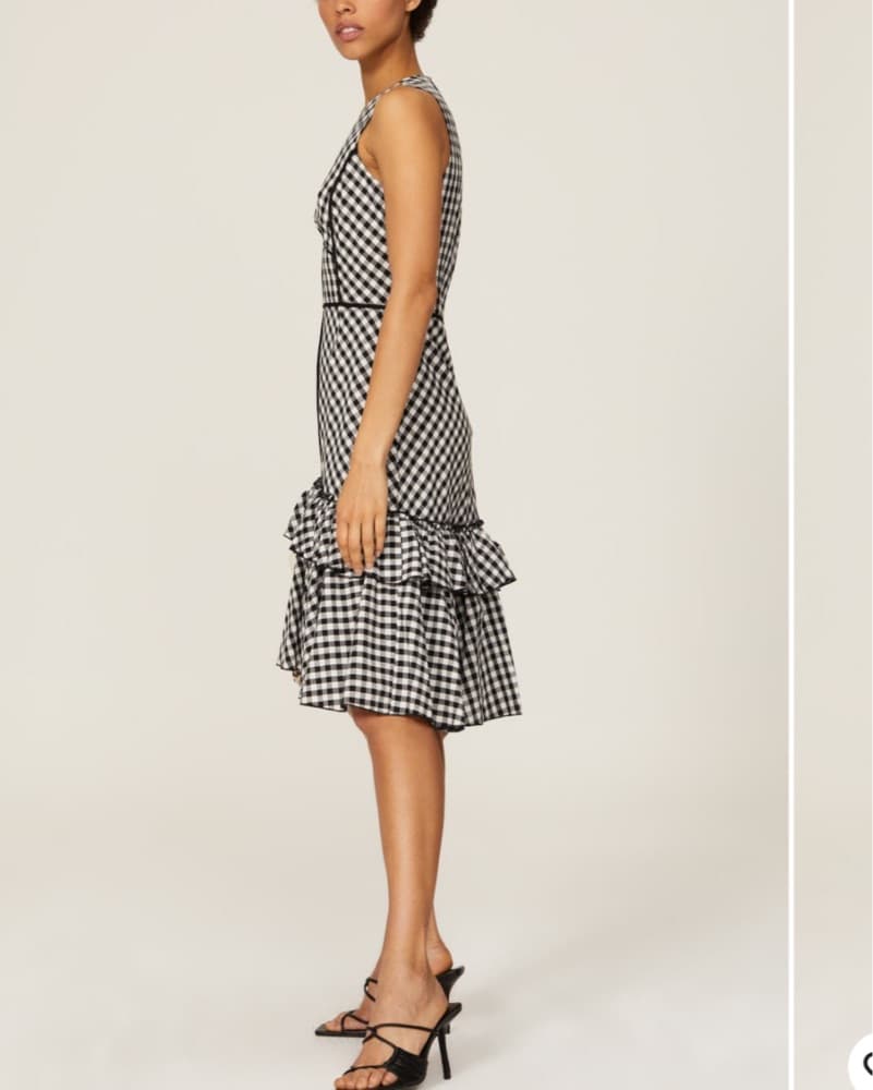 Tome - Gingham Ruffle Hem Dress - Image 5