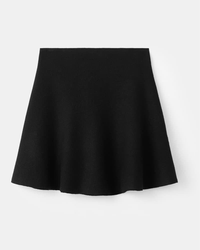 Mango Black Flared Knitted Skirt - Image 1