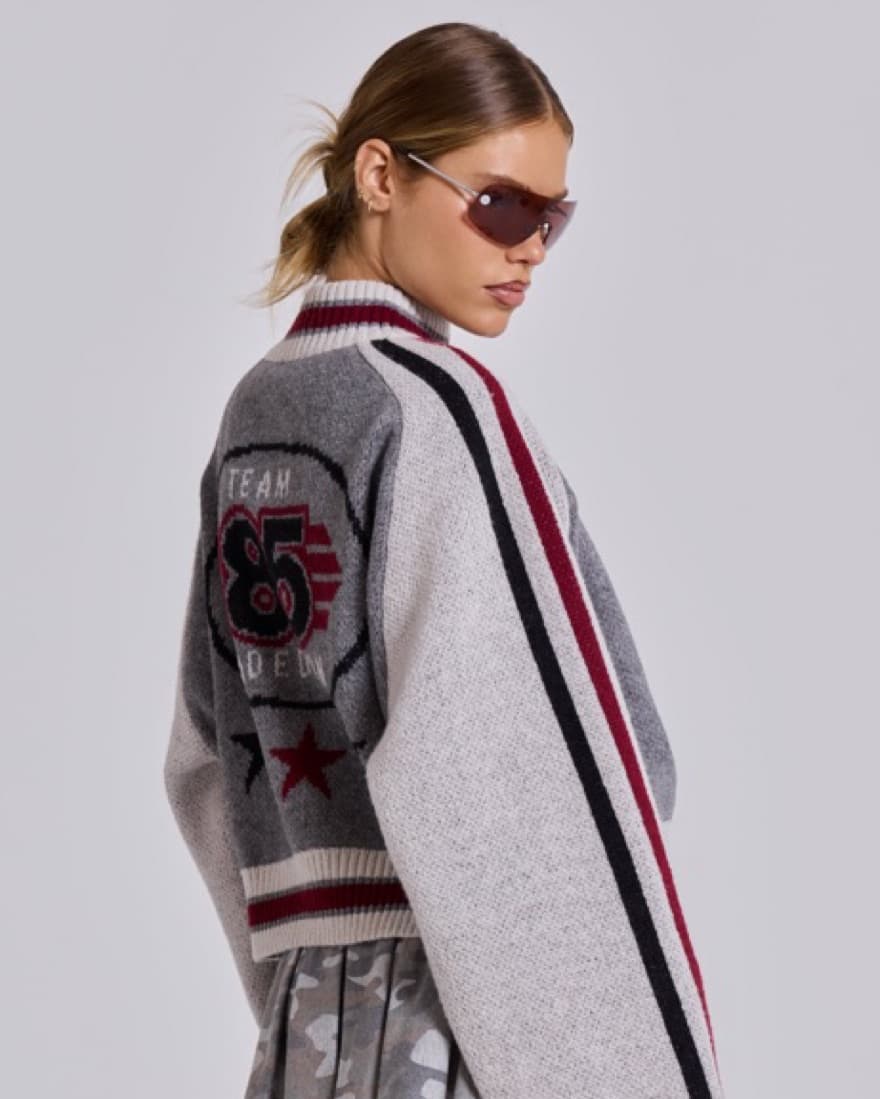 Jaded London Grev Team 85 Bomber Jacket - Image 4