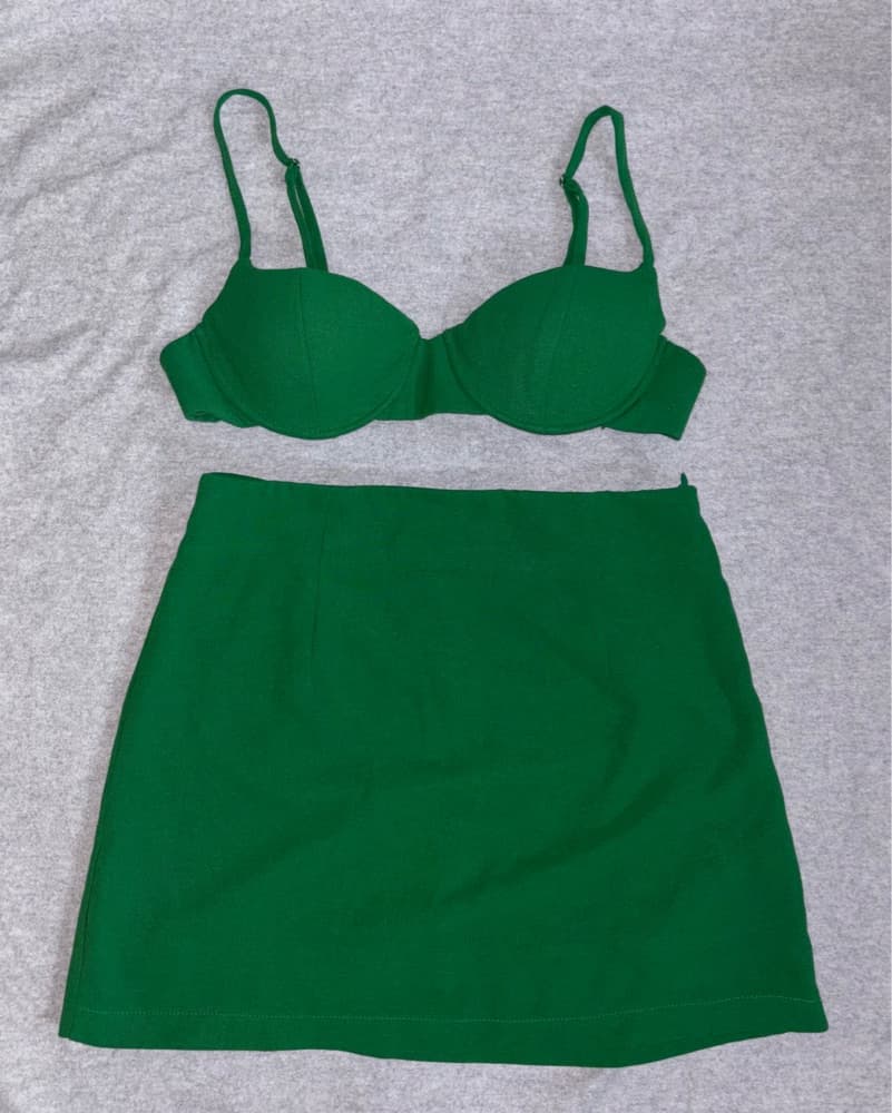 Princess Polly Green 2-Pc Mini Skirt Set - Image 2