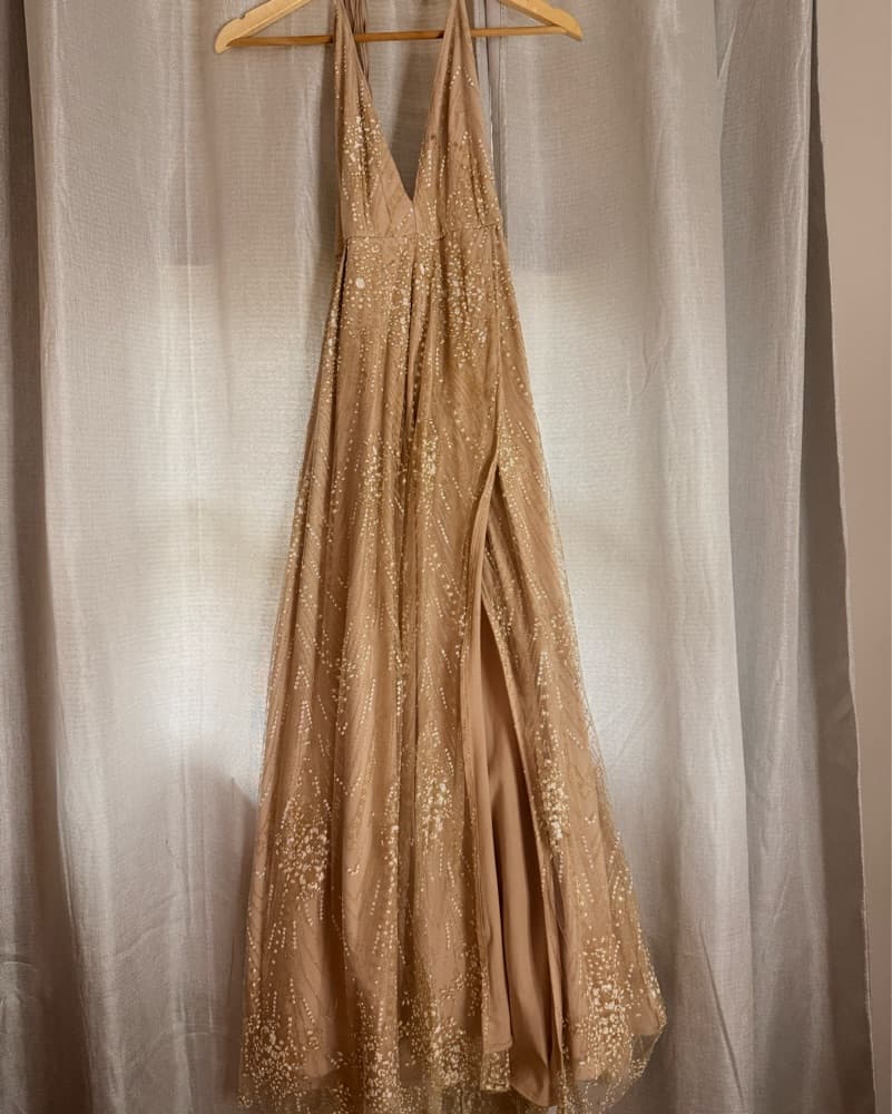 Beige Elegance Formal Gown - Image 4