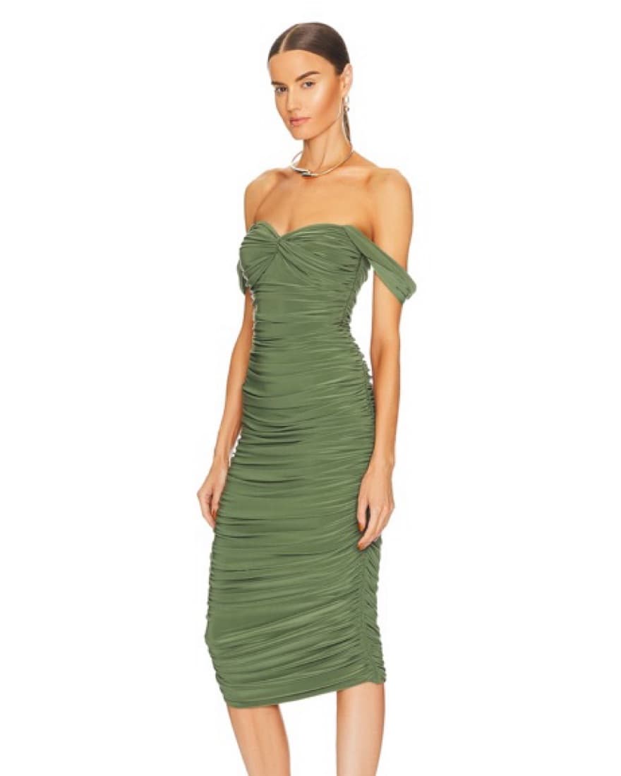 Norma Kmali Walter Midi Dress In Green - Image 3