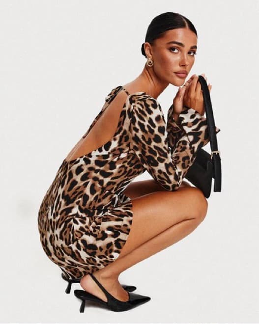 LIONESS HARMONY MINI DRESS IN LEOPARD - Image 3
