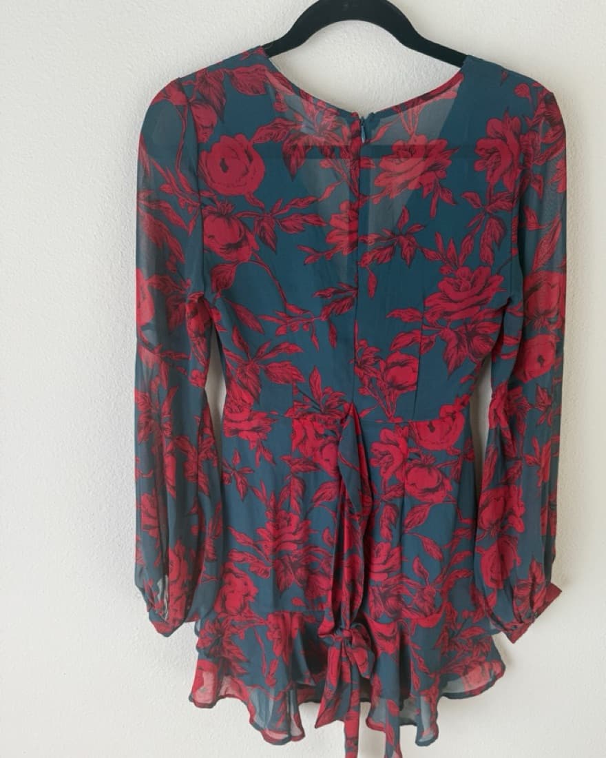 Vibrant Floral Wrap Dress - Image 4