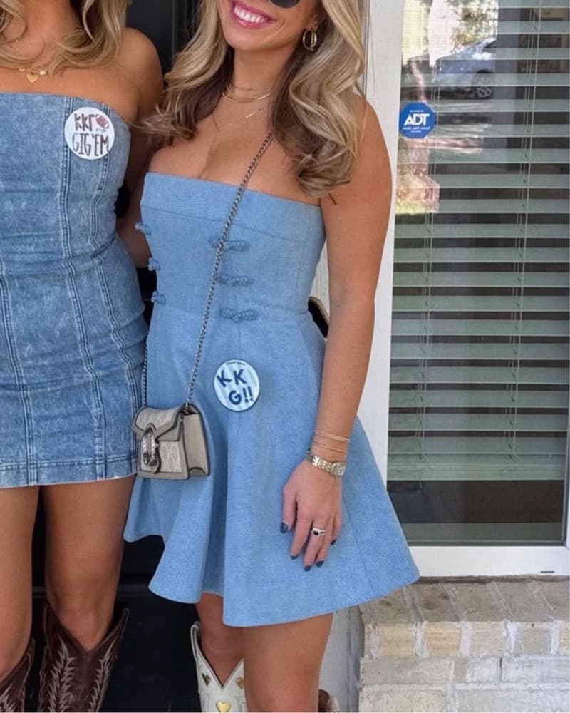 Sau Lee Tai Dress In Light Denim - Image 2
