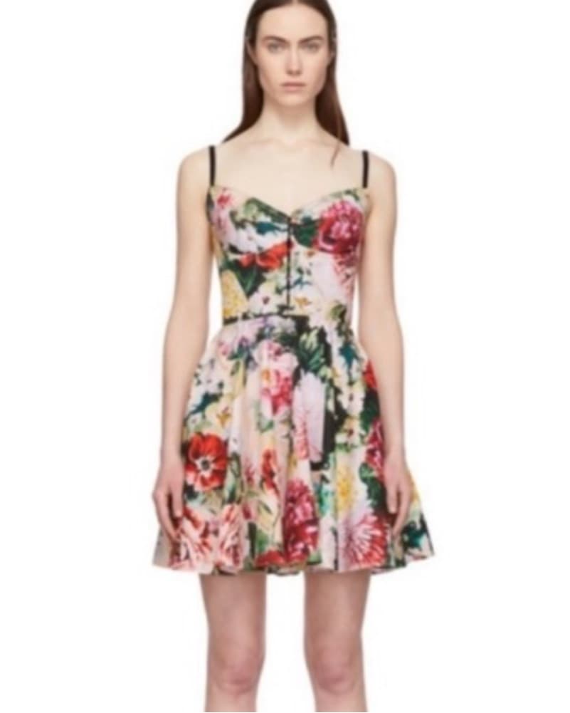 Dolce & Gabanna Peony Bustier Mini Dress - Image 2