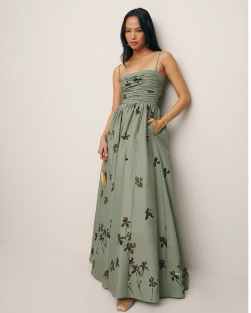 Reformation Sage green Kastoria Dress - Image 2