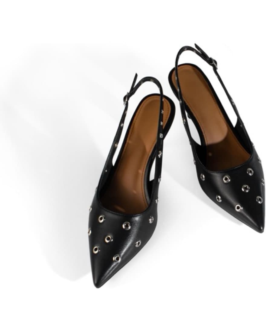 Stylish Studded Black Pumps - Image 1