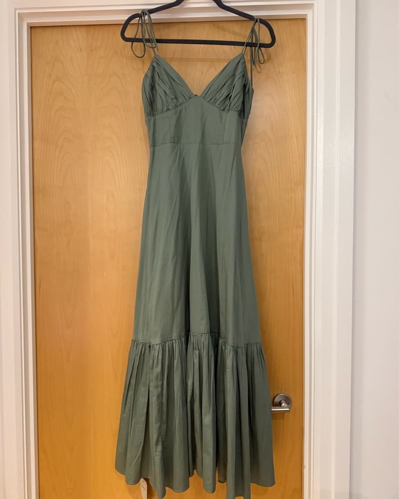 Green Abercrombie Tie Strap Maxi Dress - Image 6