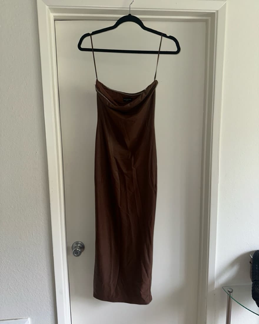 NAKED WARDROBE Brown Midi Dress - Image 2