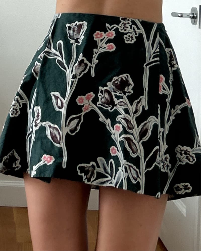 Marni Green Floral A-Line Mini Skirt - Image 1