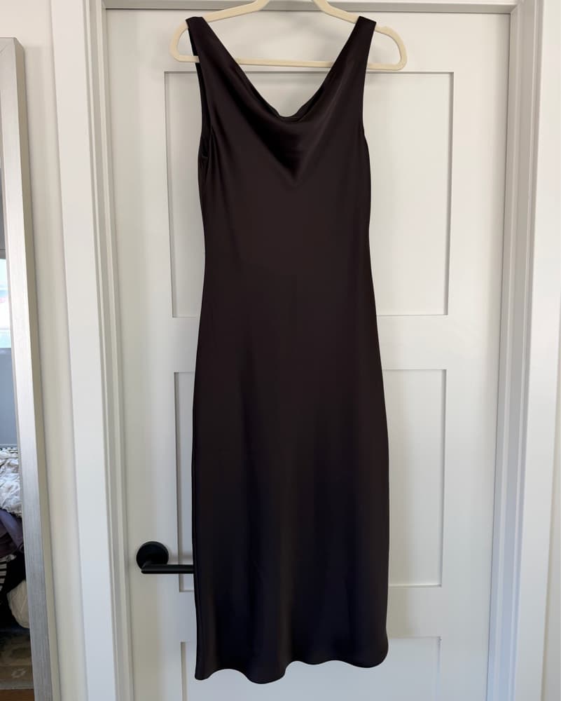 Norma kamali Brown Silk Dress small - Image 1