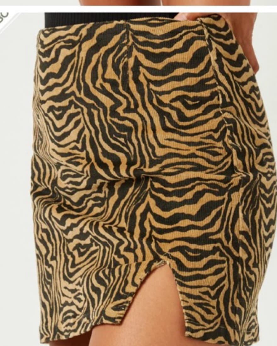 NWT Corduroy zebra print slit mini skirt - Image 2
