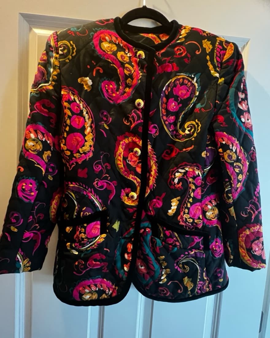 VTG Silk Wool Pink Printed Jacket  - Image 1