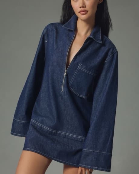 Anthropologie Denim Mini Dress - Image 1