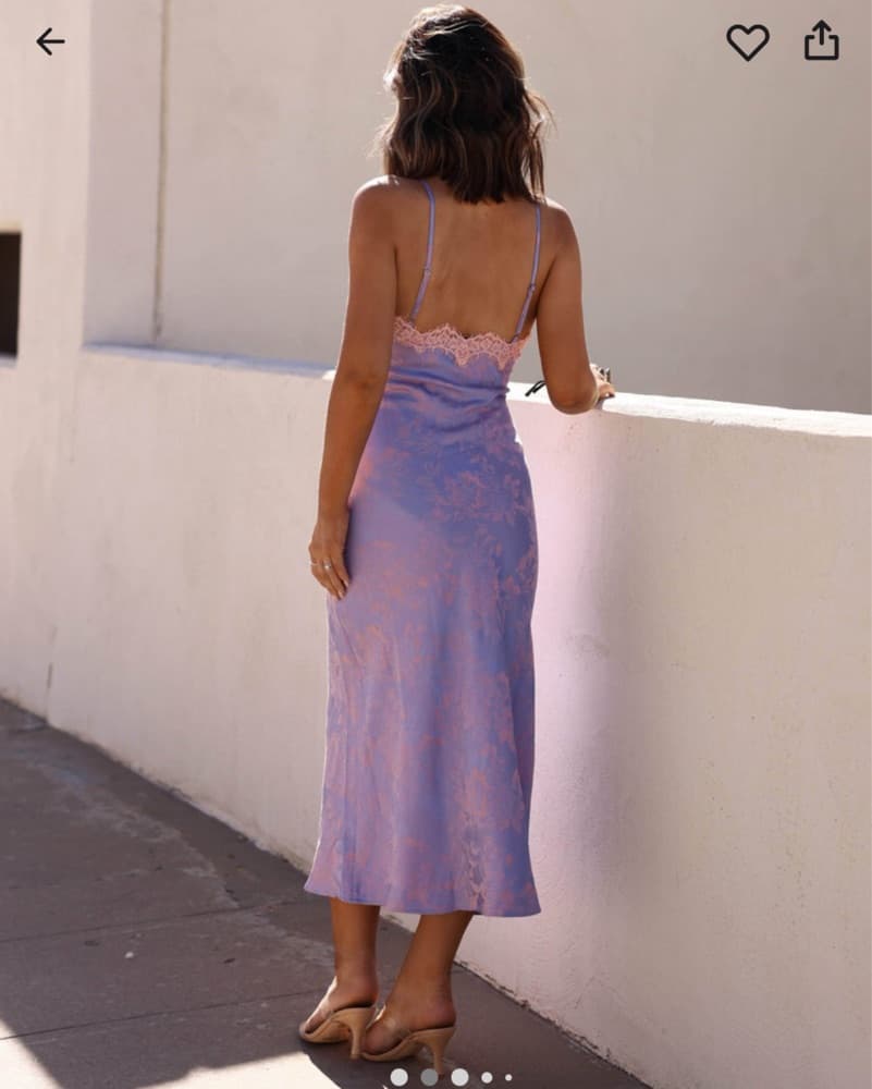Purple Lace Slip Dress  - Image 2
