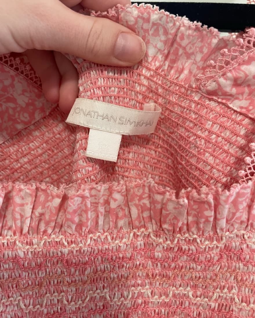 jonathan simkhai smocked mini dress - Image 2