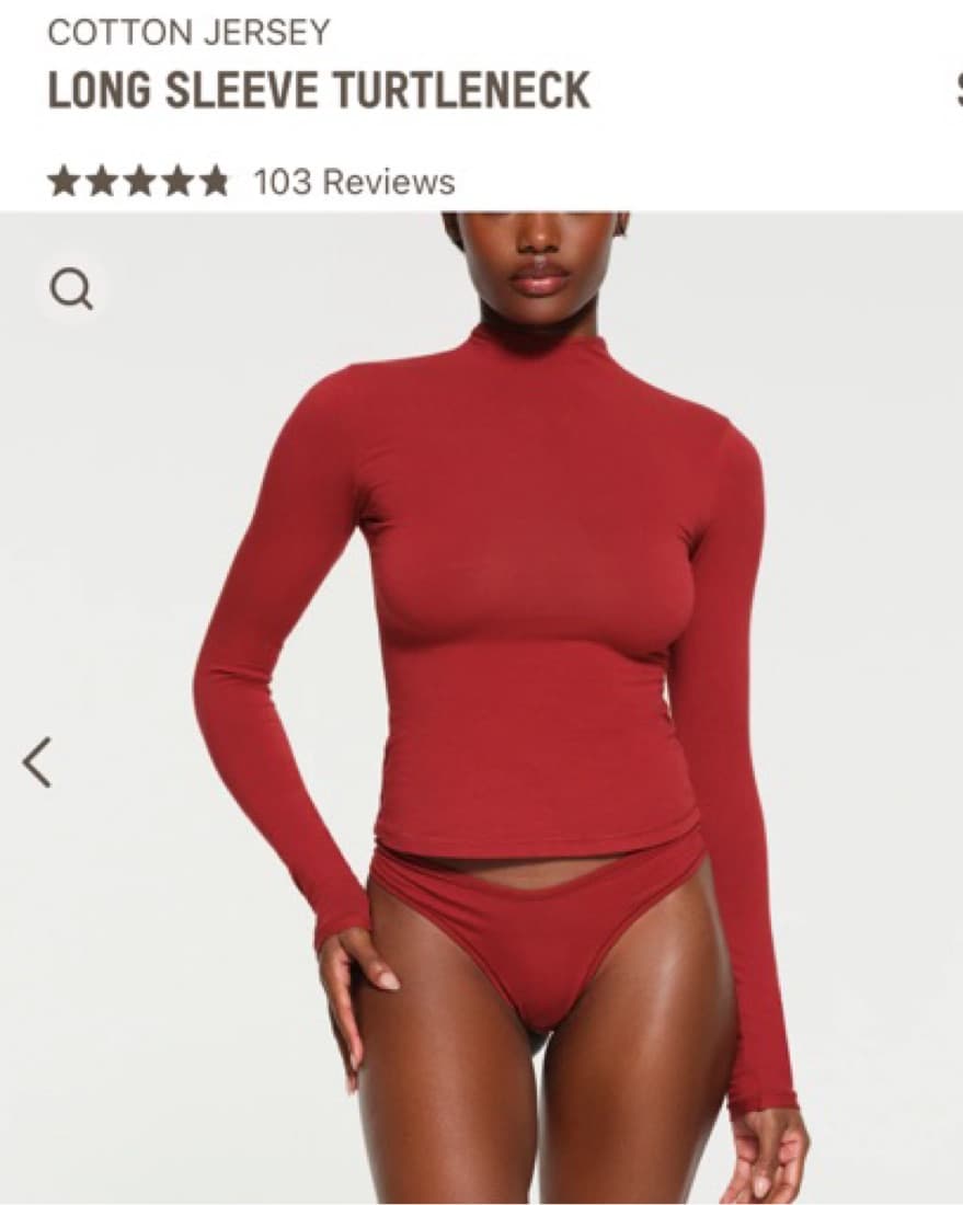 Skims Red Long Sleeve Turtleneck - Image 1