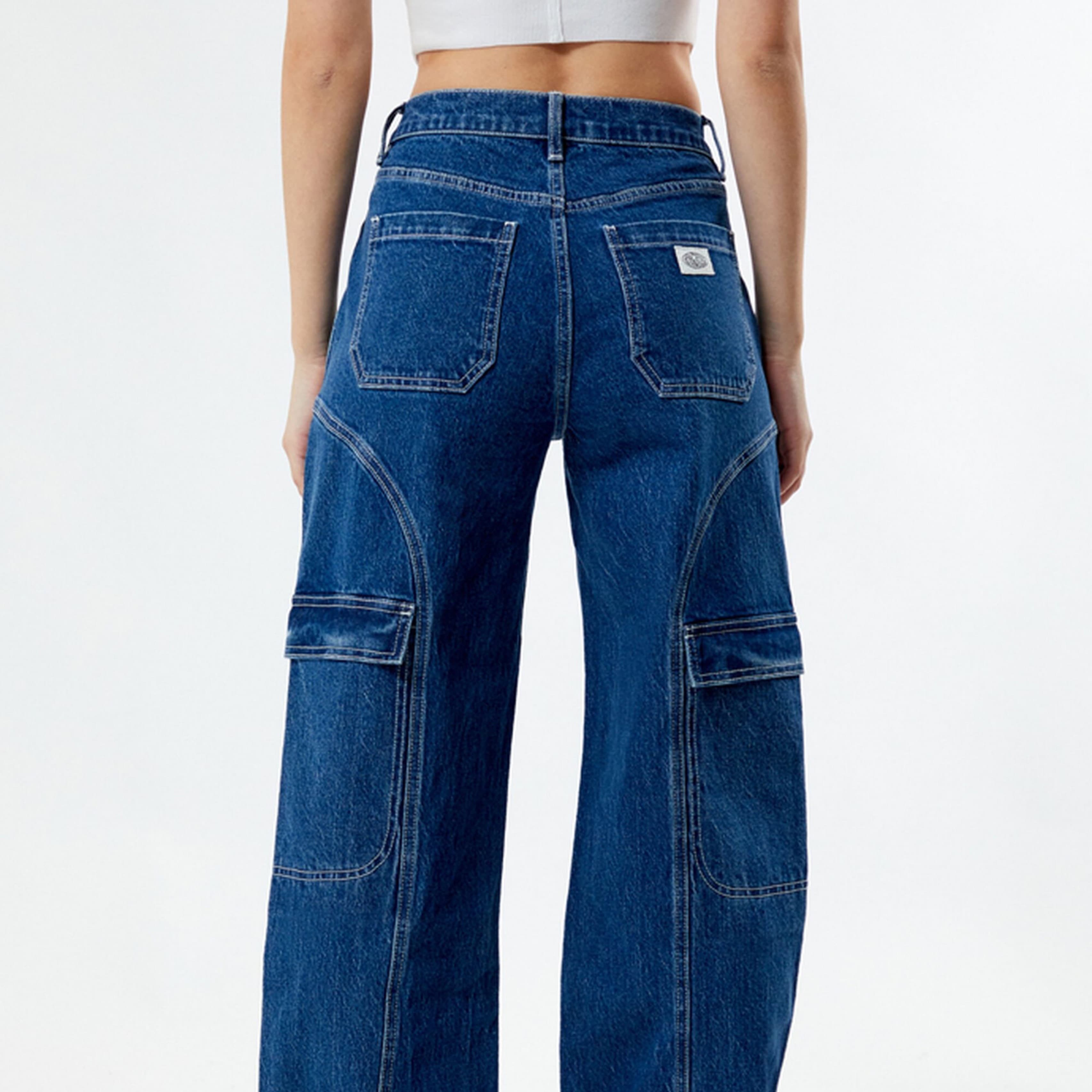 Pacsun Stretch Dark Indigo Cargo Pants - Image 2