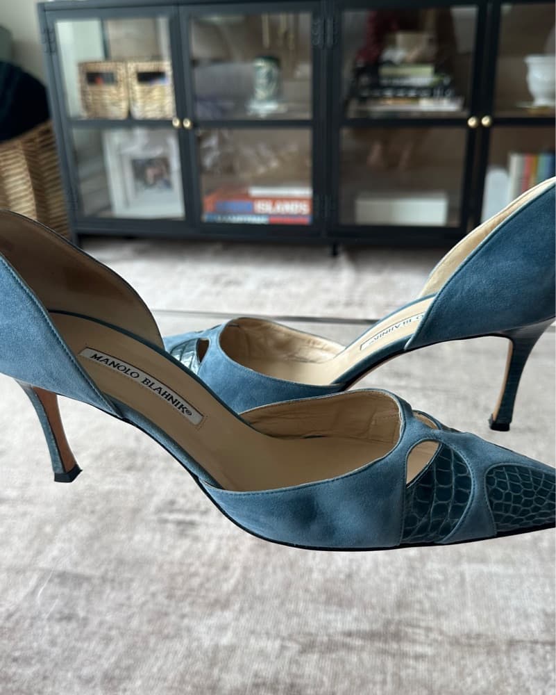 Manolo Blahnik Blue Pumps  - Image 2