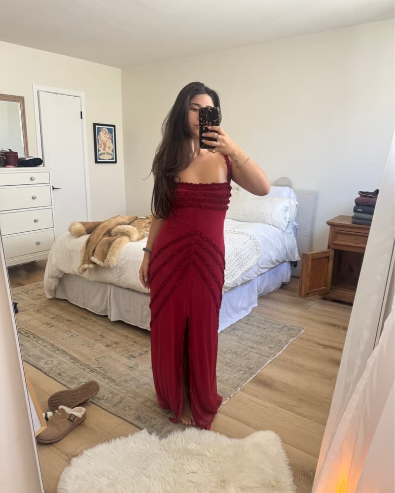 Ruffled Red Dress - Image 5
