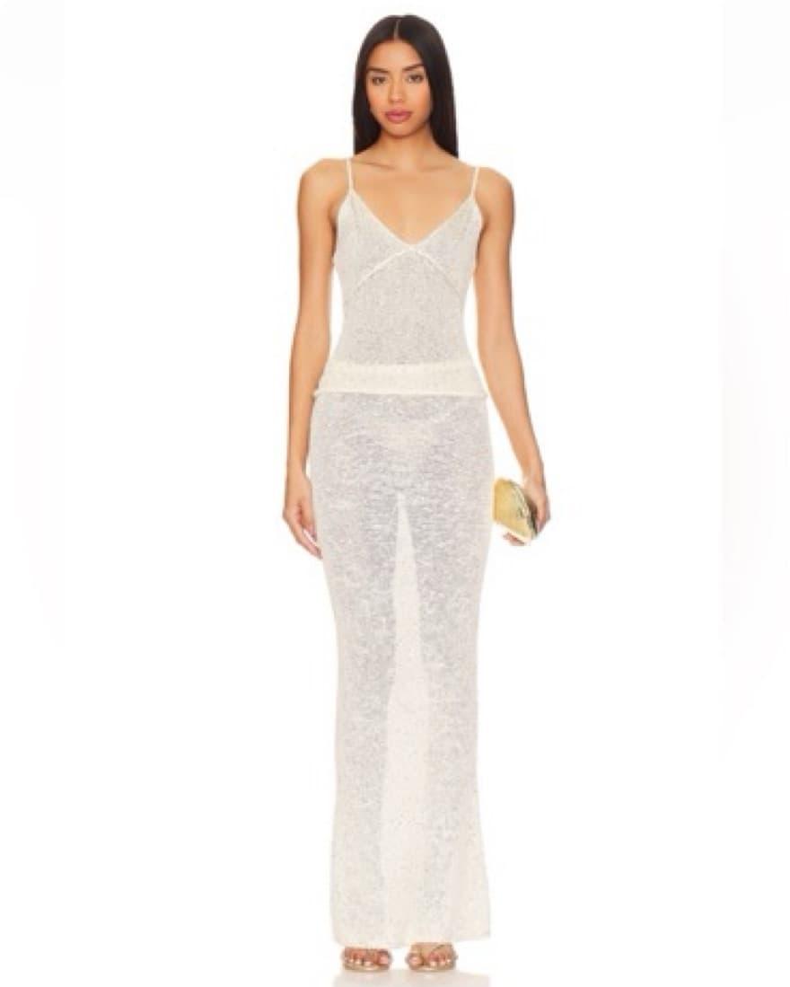 Asta Resort Ivory Sequin Skirt  - Image 1