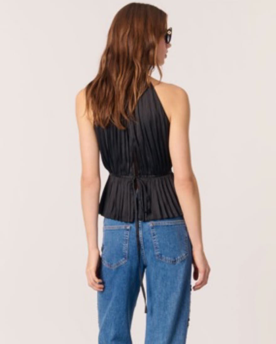 Black Silk Maje Halter - Image 2
