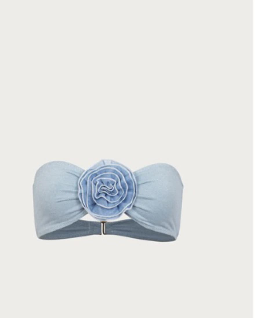 Same Denim Rose Bandeau Bikini Set - Image 2