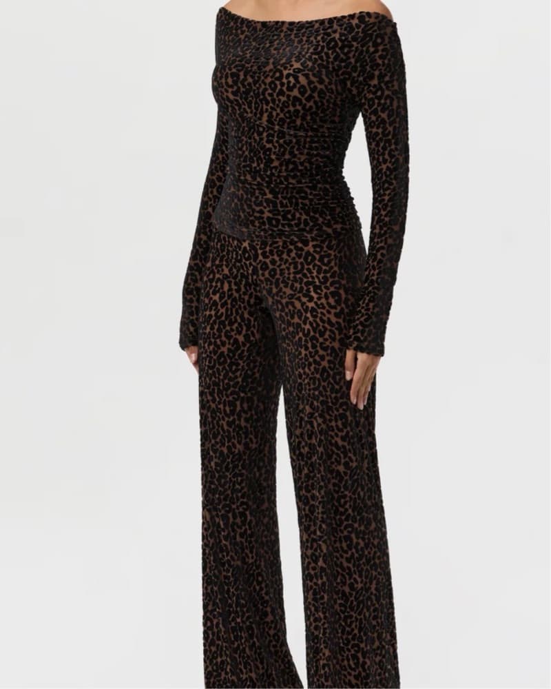 Leopard Wide Leg Pant Frm Naked Wardrobe - Image 1