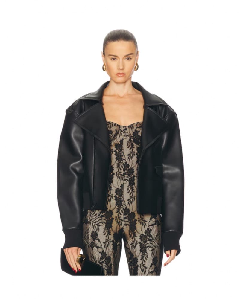 Black Leather Moto Jacket - Size XS - Image 1