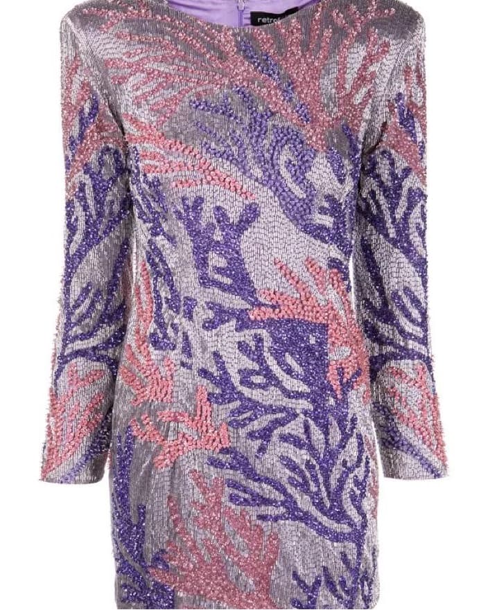 Retrofete Nikki Coral Sequin Mini Dress - Image 4