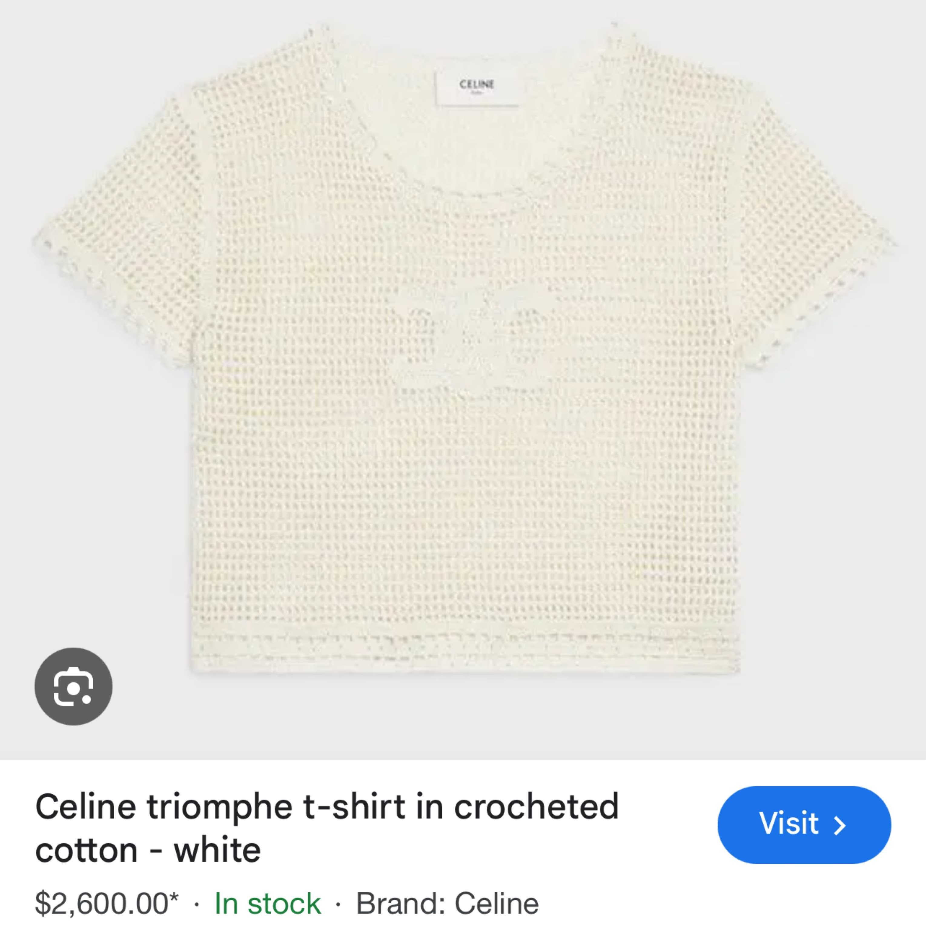 Celine Triomphe T-shirt Crochet - Image 3