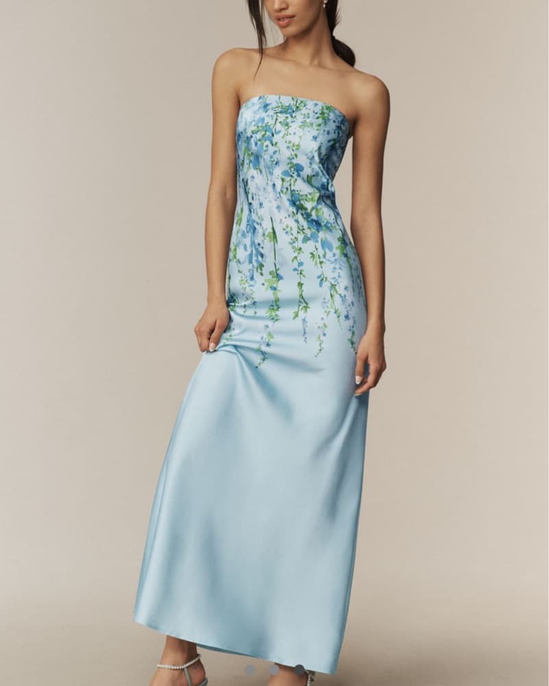 BHLDN Mia Satin Strapless Dress - Image 1