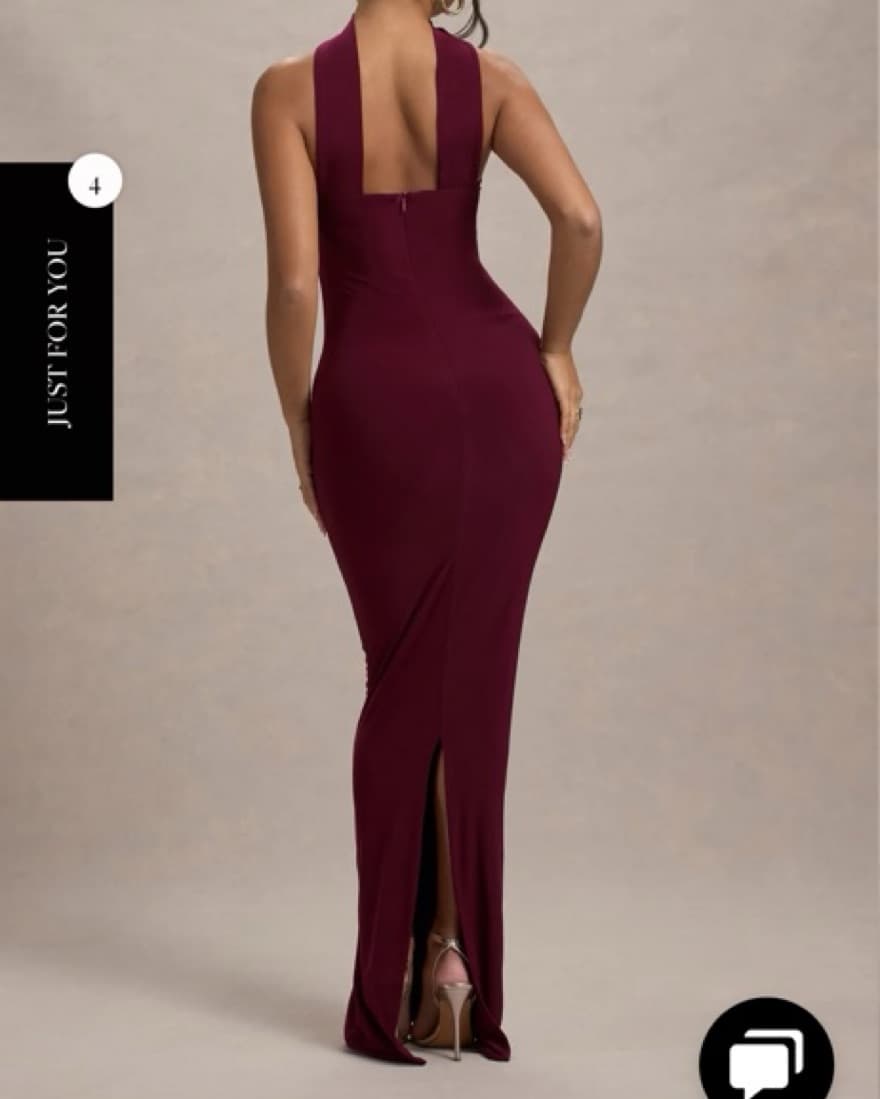 Burgundy Bandeau Dress from Club London - Image 2